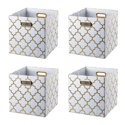 small metal gold cubes boxes|Gold Storage Containers You'll Love .